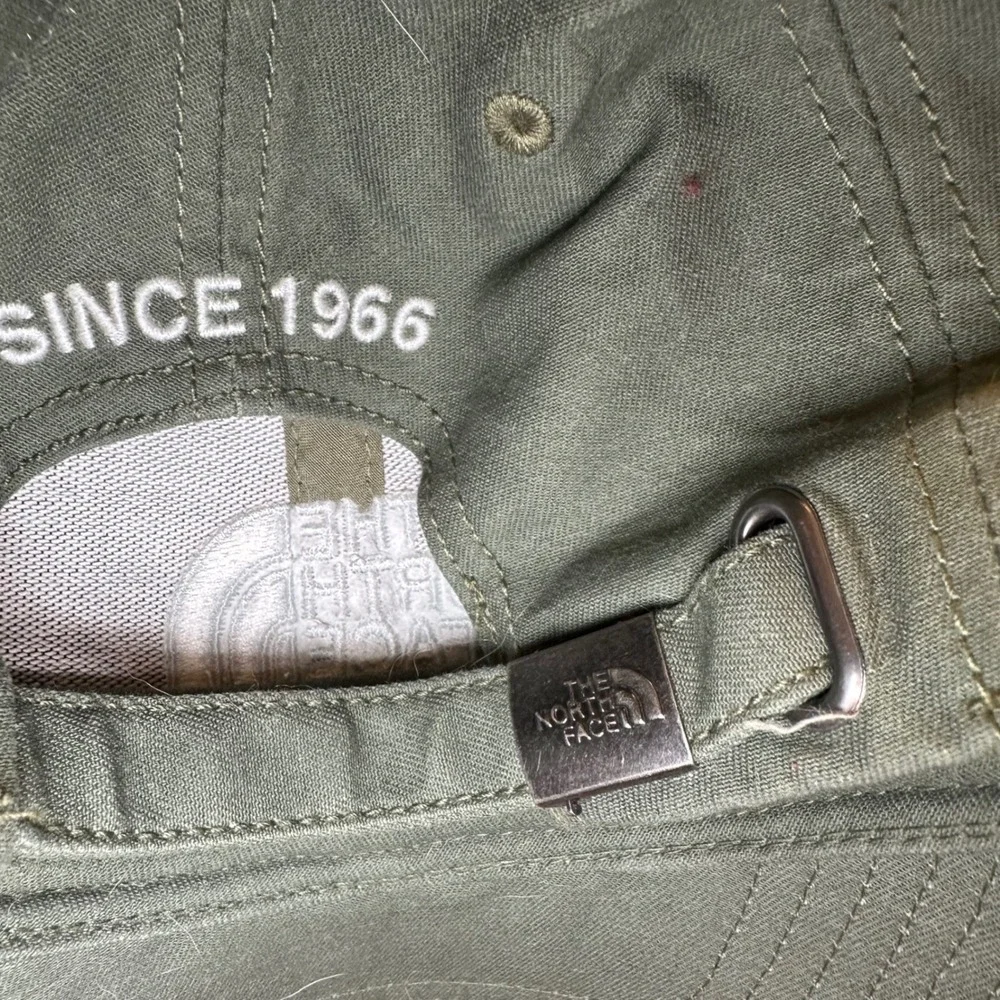 The North Face Hat Unisex OS Olive Green Since 1966 Logo Adjustable Baseball Cap